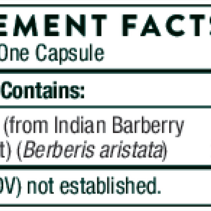 Thorne Research Berbercap 60 caps Supplement Facts 