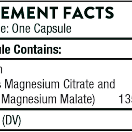 Thorne Research	Magnesium Citramate 90 caps Supplement Facts 