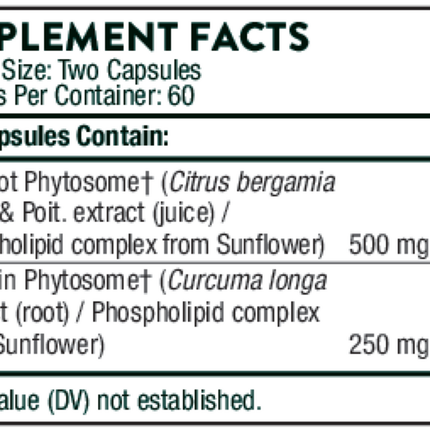 Thorne Research	Metabolic Health 120 caps Supplement Facts 
