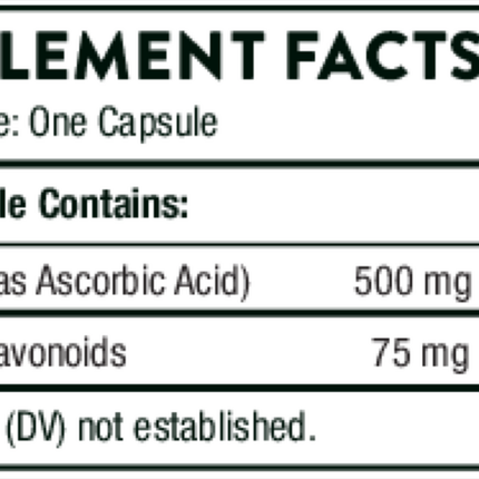 Thorne Vitamin C with Flavonoids 90 caps Supplement Facts