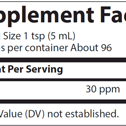 Trace-Minerals-Research-Colloidal-Silver-30-PPM-16-fl-oz Supplement Facts