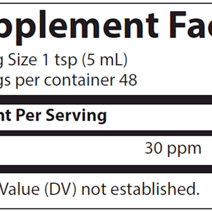Trace-Minerals-Research-Colloidal-Silver-30-PPM-8-fl-oz Supplement Facts