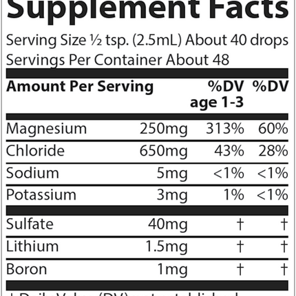 Trace Minerals Research ConcenTrace Trace Drops (Glass) 4 oz Supplement Facts