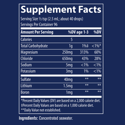 Trace Minerals Research Concentrace Trace Mineral Drops 8oz Supplement Facts