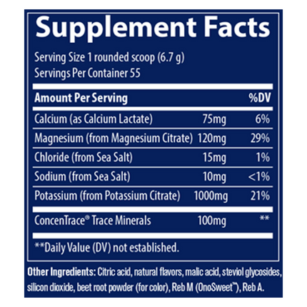 Trace Minerals Research Keto Electrolyte Powder Strawberry Lemonade 369 grams Supplement Facts