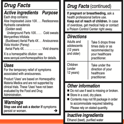 Unda Unda #212 20 ml Supplement Facts