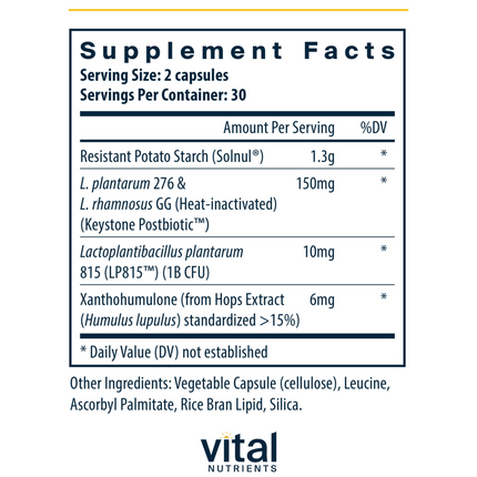Vital Nutrients GLP-1 Complete 60 caps Supplement Facts