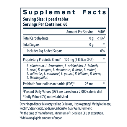 Vital Nutrients Hyperbiotics PRO-15 60 pearls  Supplement Facts 