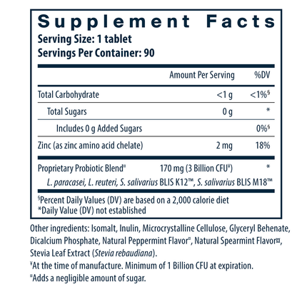 Vital Nutrients Hyperbiotics Pro-Dental Probiotic 90ct Supplement Facts