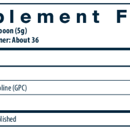 Vital Nutrients Vital Brain Powder 180 grams Supplement Facts
