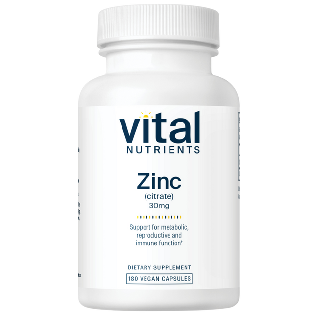 Vital Nutrients Zinc (Citrate) 30mg 90c 180 caps