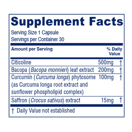Vitanica Brain Priority 30 caps Supplement Facts