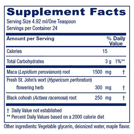 Vitanica Menopause Tonic 118 ml Supplement Facts