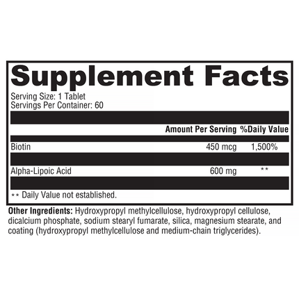 Xymogen ALAMax CR 60T Suplement Facts 