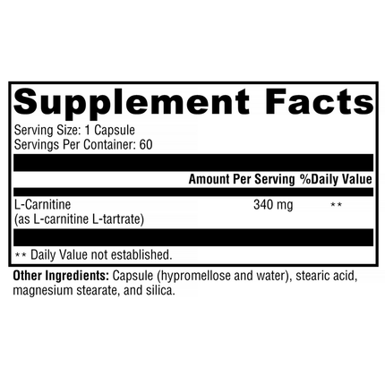 Xymogen CarniteX Supplement Facts 