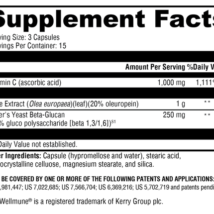 Xymogen Immune Essentials 45 C Supplement Facts 