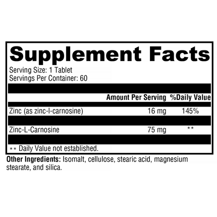 Xymogen PepciX 60 T Spplement Facts
