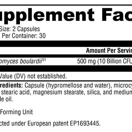 Xymogen Saccharomycin DF 60 C Supplement Facts