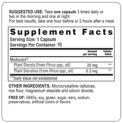 Wakunaga Moducare 90 vcaps Supplemnt Facts