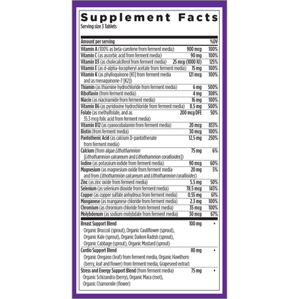 New Chapter 40+ Women's Advanced Multi 96 tabs Supplement Facts