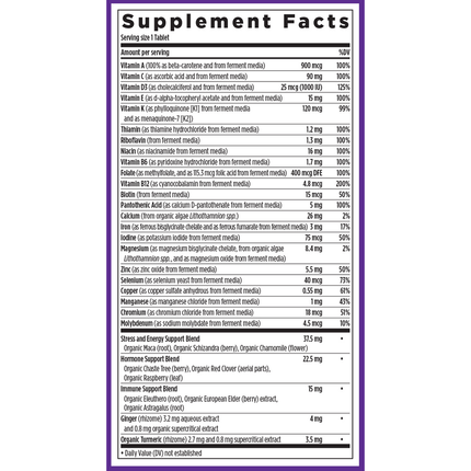 New Chapter Every Woman's One Daily 96 tabs Supplement Facts