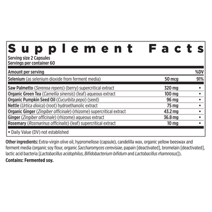 New Chapter Prostate 5LX 120 liquid vegcaps Supplement Facts