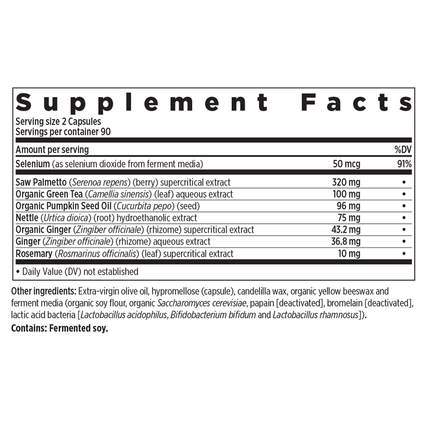 New Chapter Prostate 5LX 180 vegcaps Supplement Facts