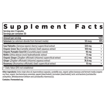 New Chapter Prostate 5LX 60 liquid vegcaps Supplement Facts