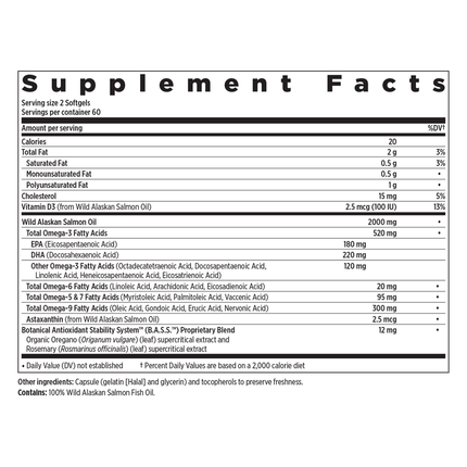 New Chapter Wholemega 1,000 mg 120 softgels Supplement Facts