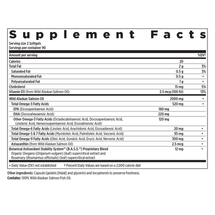 New Chapter Wholemega 1,000 mg 180 softgel Supplement Facts