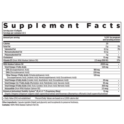 New Chapter Wholemega For Moms 90 softgels Supplement Facts