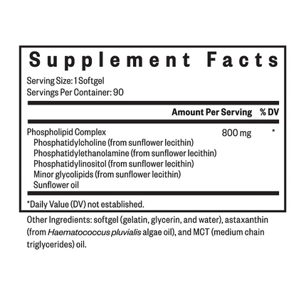 Seeking Health Optimal PC 100 Softgels Supplement Facts