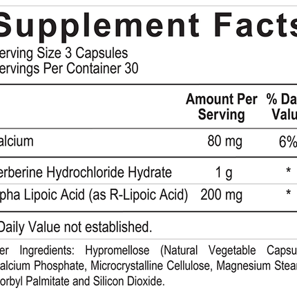 Rose Nutrients Berberine Supplement Fact