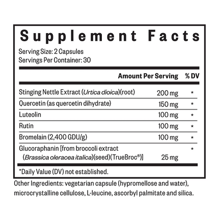 seeking-health-histaminX-60-capsules Supplement Facts