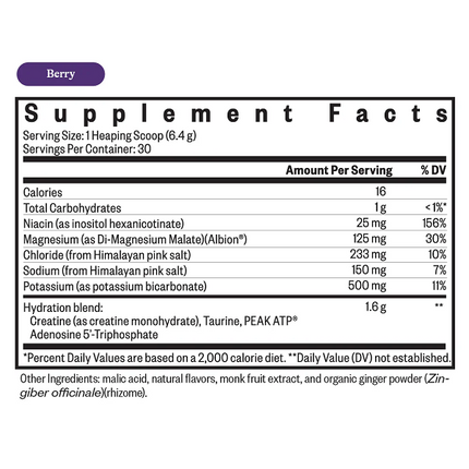 Seeking Health Optimal Electrolyte Berry 30 Servings Supplement Facts