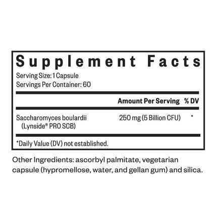 Seeking Health Saccharomyces Boulardii 60 Capsules Supplement Facts 