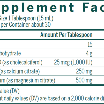 Seroyal Genestra Cal Mag Vanilla Liquidplus 152 fl oz Supplement Facts 