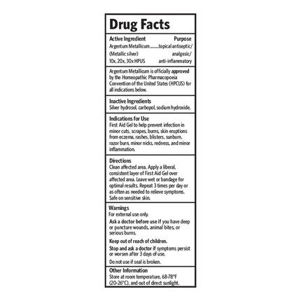 Sovereign Silver Silver First Aid Gel 2 oz Supplement Facts