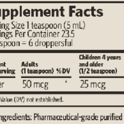 Sovereign Silver Silver Hydrosol 10 ppm 4 oz Supplement Facts 