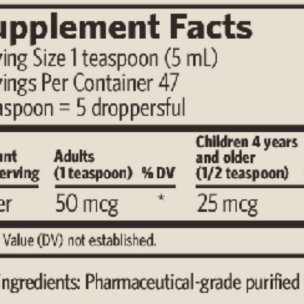 Sovereign Silver Silver Hydrosol 10 ppm 8 oz Supplement Facts