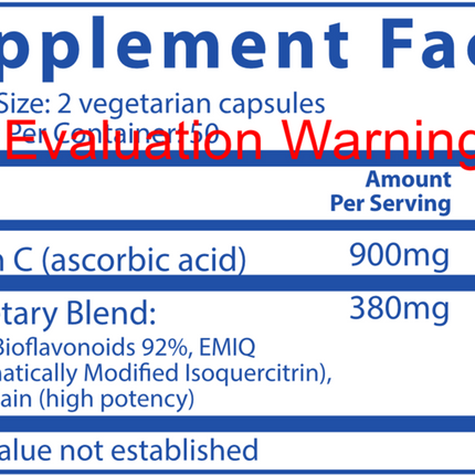 Vital Nutrients Aller-C 100 caps Supplement Facts