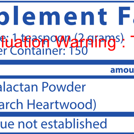 Vital Nutrients Arabinogalactan Powder 300 gms/10.6 oz Supplement Facts 