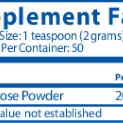 Vital Nutrients Mannose Powder 100 gms/3.53 oz Supplement Facts 