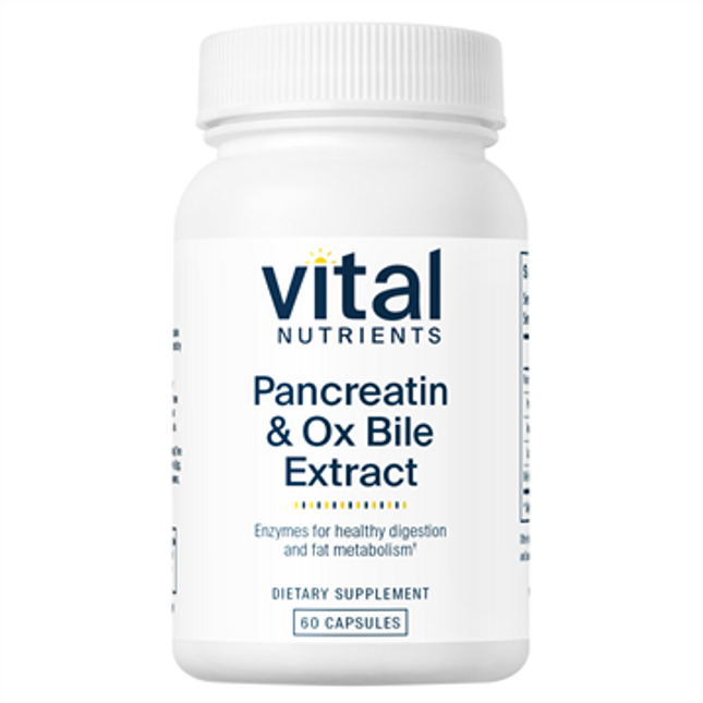 Vital Nutrients Pancreatin & Ox Bile Extract 60 vcaps