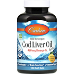 Carlson Labs Cod Liver Oil Lightly Lemon 1000mg150gel