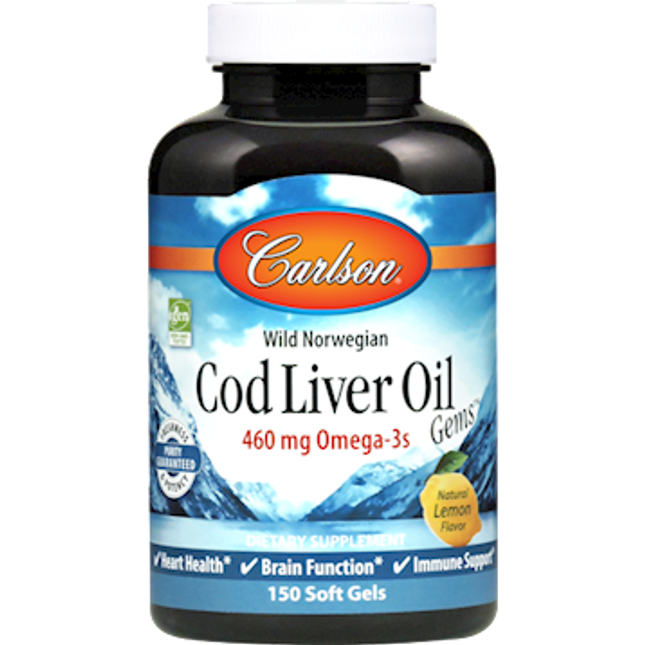 Carlson Labs Cod Liver Oil Lightly Lemon 1000mg150gel