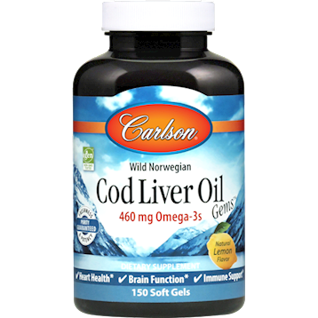 Carlson Labs Cod Liver Oil Lightly Lemon 1000mg150gel
