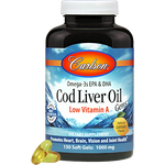 Carlson Labs Cod Liver Oil Low Vit A Lemon 150 gels