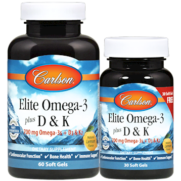 Carlson Labs Elite Omega 3 + D3 & K 60+30 softgels