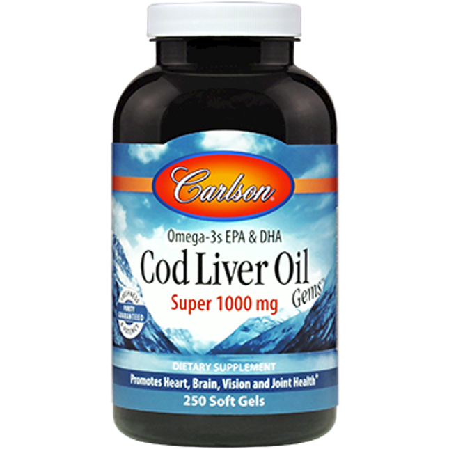 Carlson Labs Super Cod Liver Oil 1000 mg 250 gels